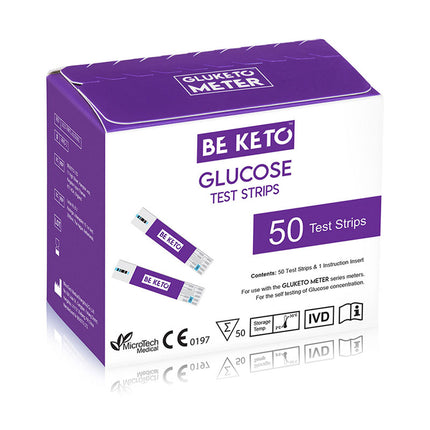 BeKeto Glucose Test Strips for Gluketometer 50's