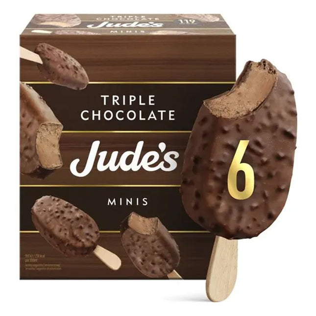 Jude's Mini's - Triple Chocolate Ice Cream Bars 6 x 50ml