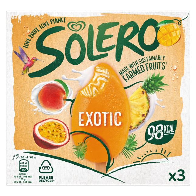 Wall's Solero Exotic Explosion 3 Pack 270ml