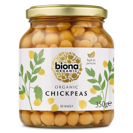Biona Organic Chick Peas In Glass Jars 350g