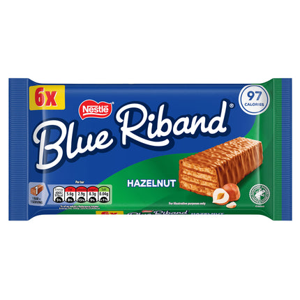 Blue Riband Hazelnut Wafer Biscuit Bar Multipack 6 x 18g