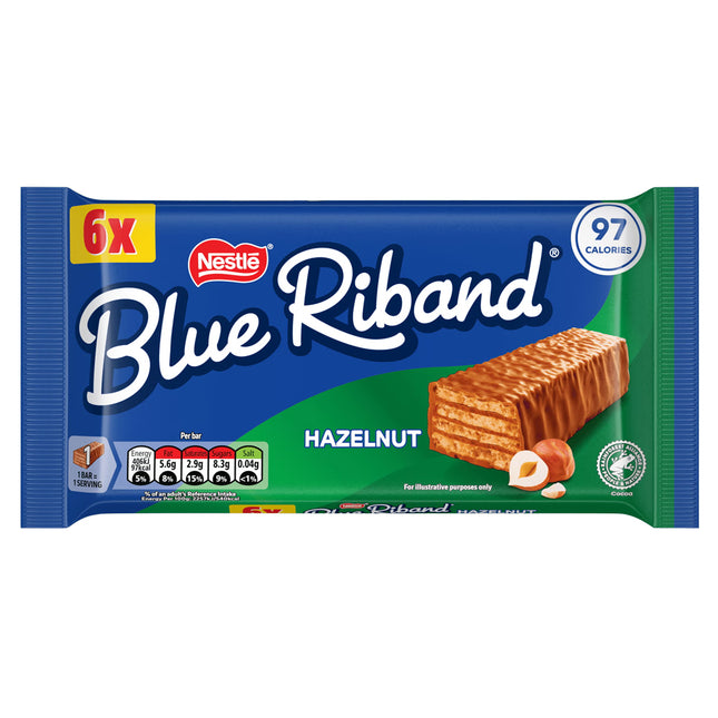 Blue Riband Hazelnut Wafer Biscuit Bar Multipack 6 x 18g