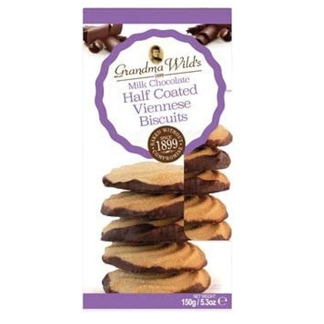 Grandma Wild's Milk Chocolate Half Coated Viennese 150g