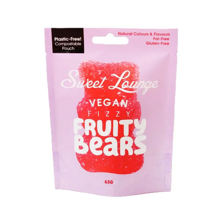 Sweet Lounge Vegan Fizzy Fruity Bears Pouch 65g