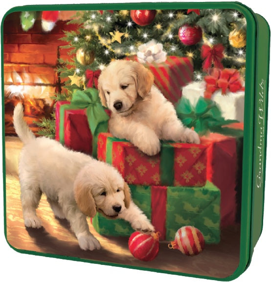 Grandma Wild's Embossed Puppies & Presents Tin 200g