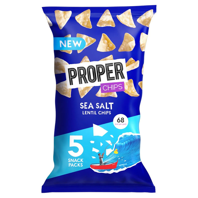 Proper Sea Salt Lentil Chips, 6 x 5 x 14g