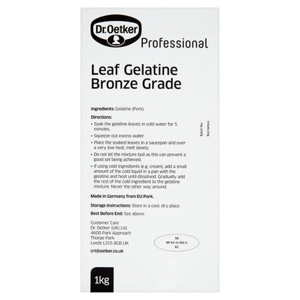 Dr. Oetker Leaf Gelatine 1kg
