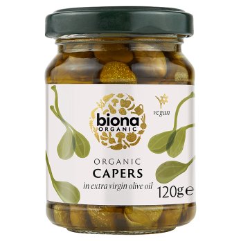 Biona Organic Capers In Extra Virgin Olive Oil 120g