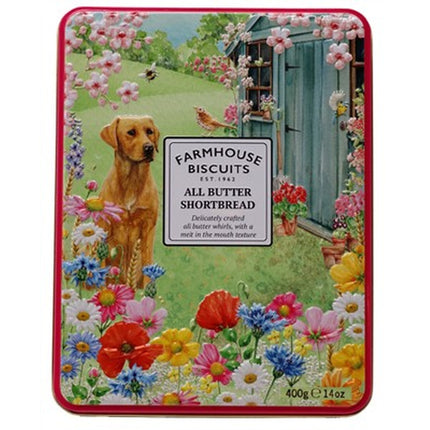 Farmhouse Biscuits Paws and Petals All Butter Shortbread Tin 400g
