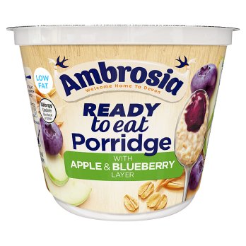 Ambrosia Ready to Eat Apple & Blueberry Layered Porridge Pots 210g