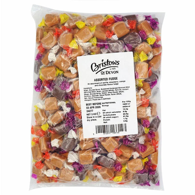 Bristows Assorted (Vanilla, Orange, Strawberry, Chocolate) Bulk Fudge 3kg