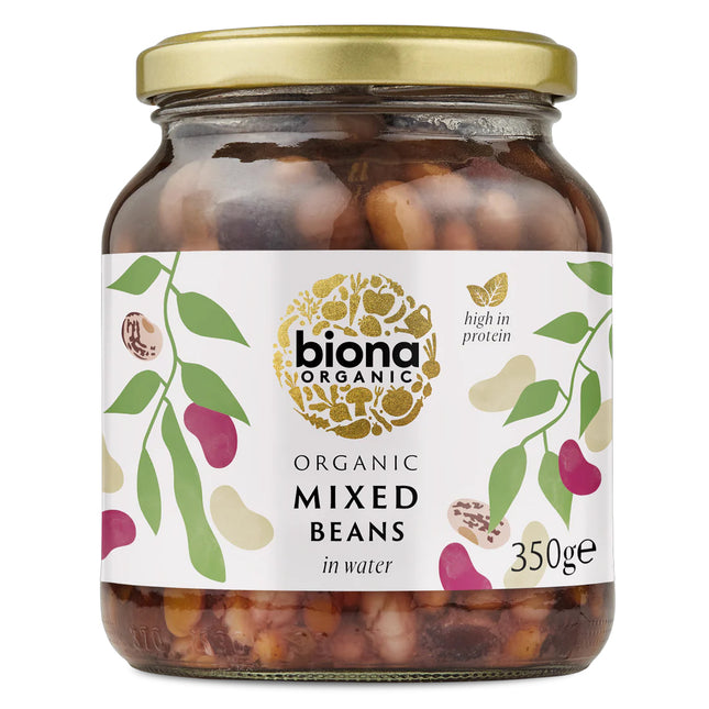 Biona Organic Mixed Beans In Glass Jars 350g