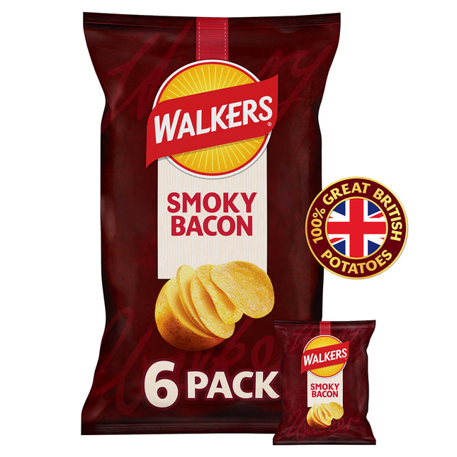 Walkers Smoky Bacon Multipack 6x25g