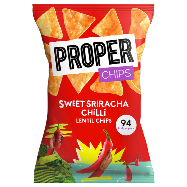 Proper Sweet Sriracha Chilli Lentil Chips, 24 x 20g