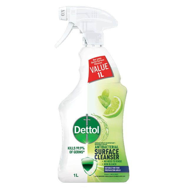 Dettol Spray 1ltr Surface Cleanser Lime & Mint