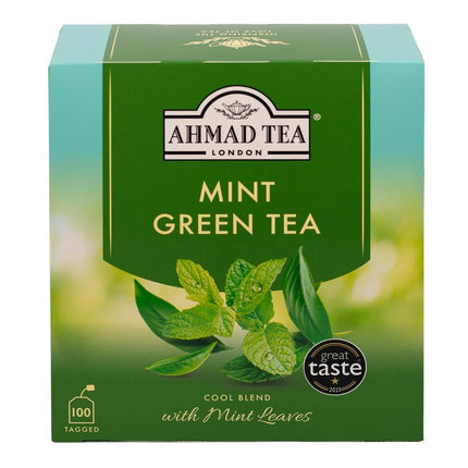 Ahmad Tea Tagged Teabag Mint Green Tea 100x2g