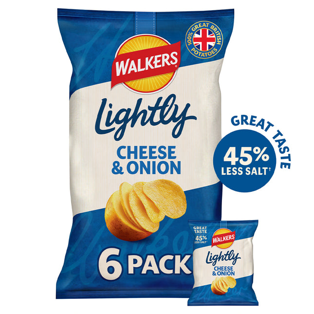 Walkers Lightly Cheese & Onion Multipack 6x25g