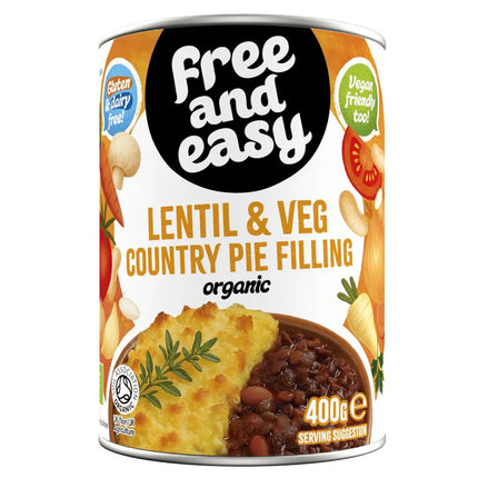 Free And Easy Organic Country Pie Filling 400g