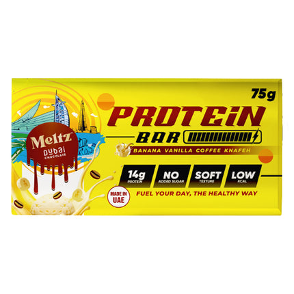 Meltz Dubai Chocolate Banana Vanilla Knafeh Protein Bar 75g