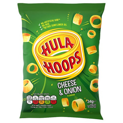 Hula Hoops Cheese & Onion Crisps 34g