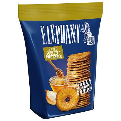 Elephant squeezed pretzels with Honey Mustard and Onion 270g