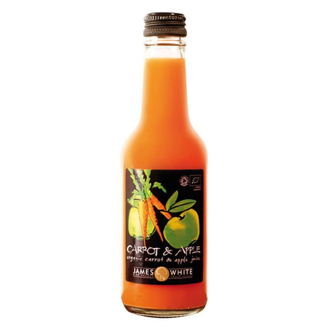 James White Organic Carrot & Apple Juice 250ml Glass