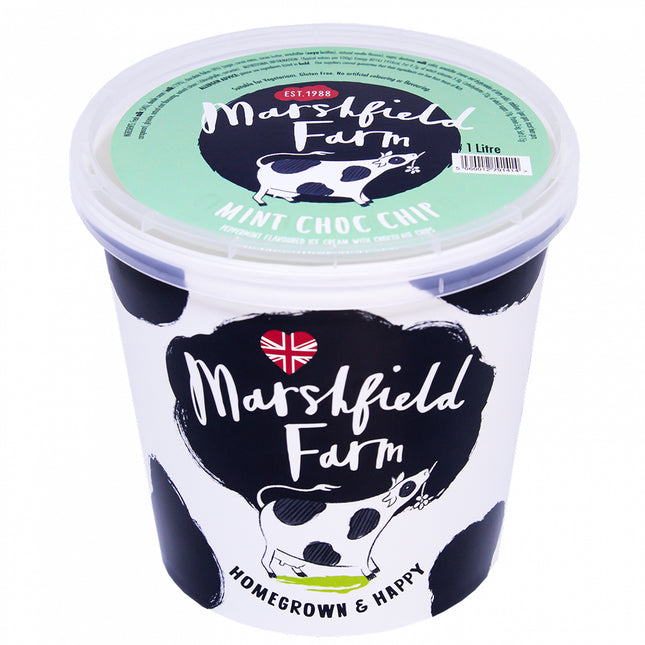 Marshfield Farm Real Dairy Ice Cream Mint Choc Chip 1l