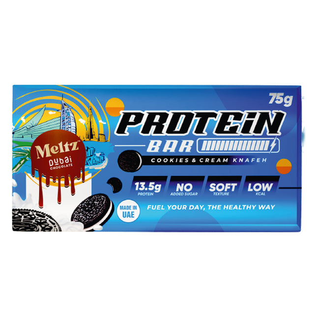 Meltz Dubai Chocolate Cookies & Cream Knafeh Protein Bar 75g