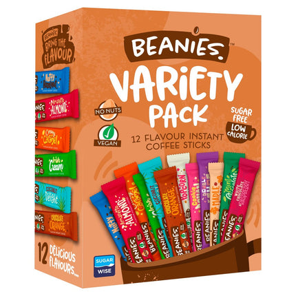 Beanies Barista Coffee Variety Packs (12 Sticks) 6 x24g