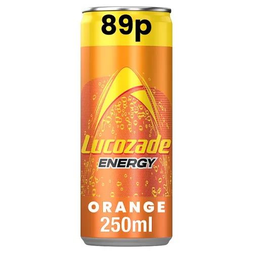 Lucozade Energy Orange Can 89p PMP 250ML