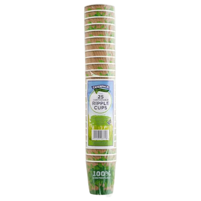 Caterpack Enviro 12Oz Ripple Cups Plastic Free 25s