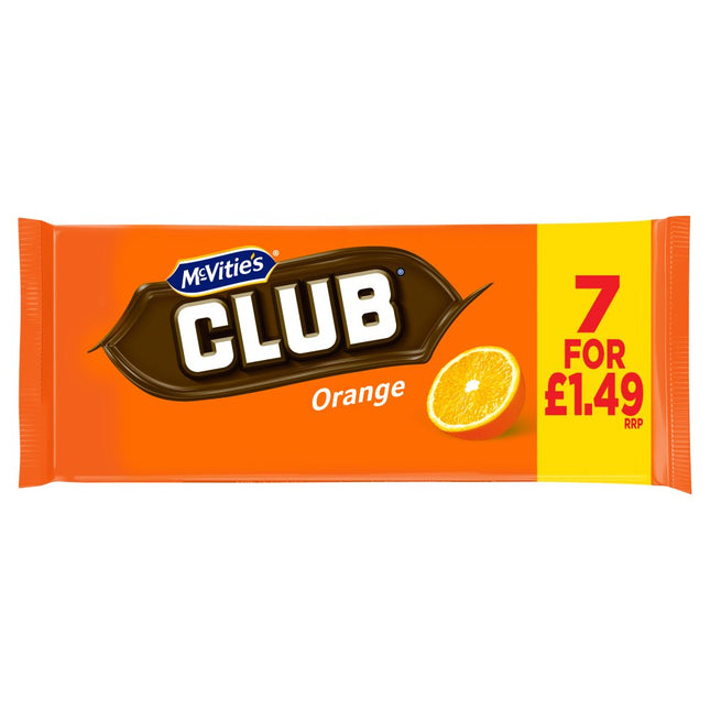McVitie's Club Orange Biscuit Bars Multipack PMP £1.49 7 x 22.6g