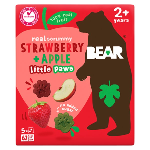 Bear Little Paws Strawberry & Apple 5X20G