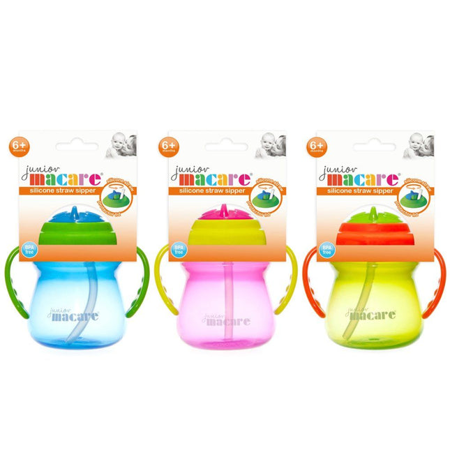 Junior Macare Silicone Straw Sipper Beaker 2 Handles