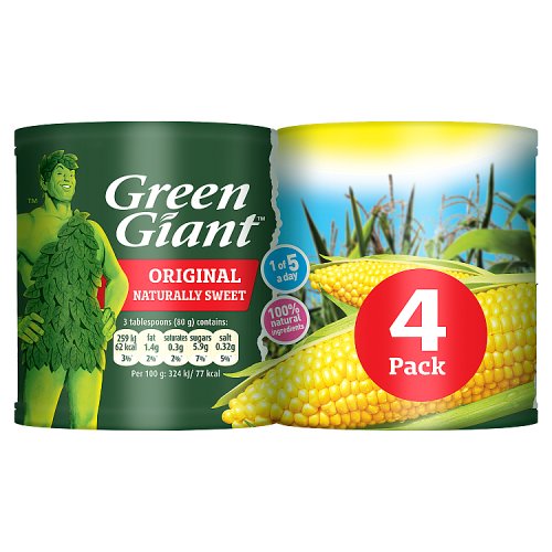 Greengnt Giant Original Sweetcorn 4Pk 4X198G