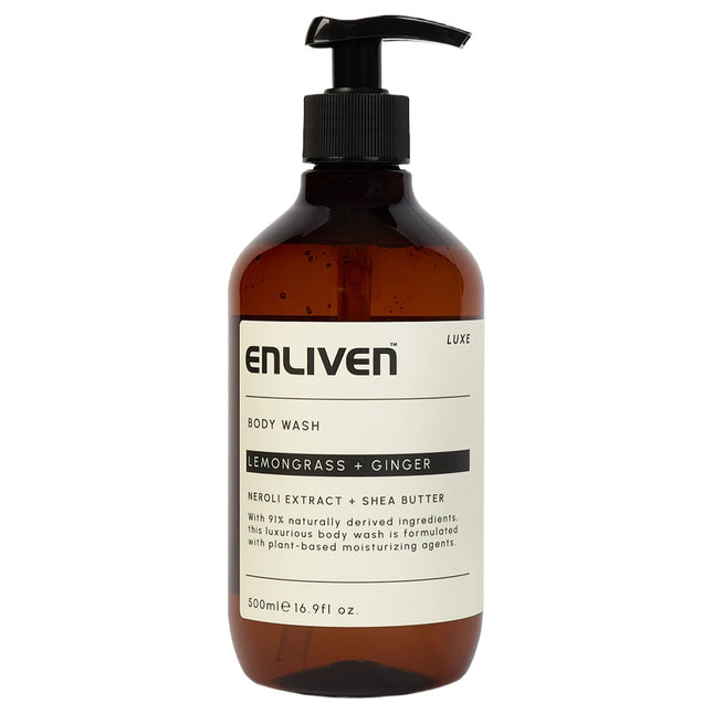 Enliven Luxe Shower Gel 500ml Lemongrass and Ginger