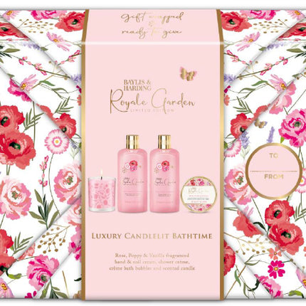 Royale Garden Gift Wrapped Candlelit Gift Set 940g