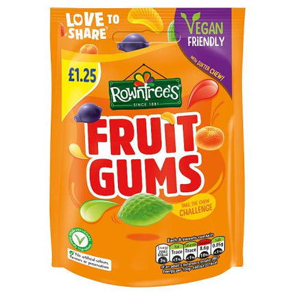Rowntree's Fruit Gums Pouch Vegan PMP £1.25 120g