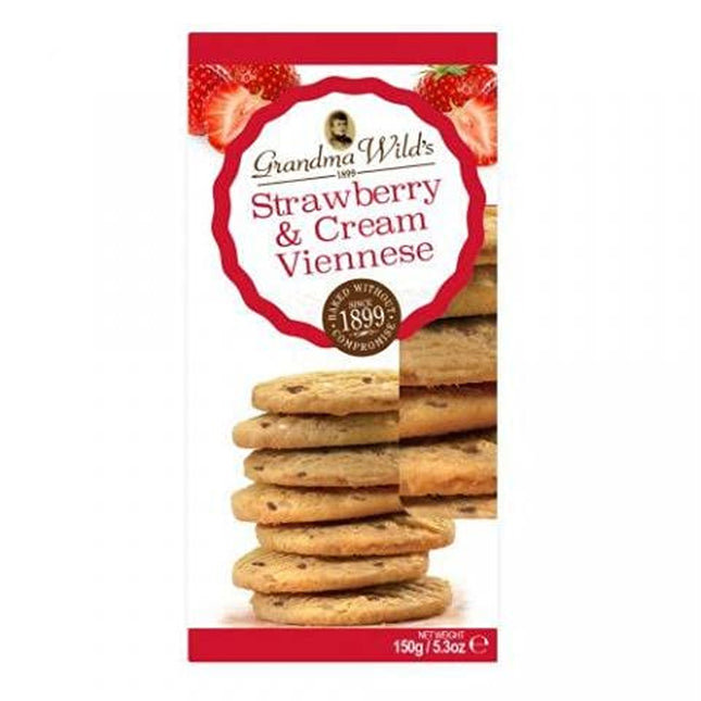 Grandma Wild's Strawberry & Cream Viennese with White Chocolate Chips 150g