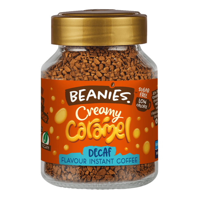 Beanies Decaf Creamy Caramel Coffee Jar 50g