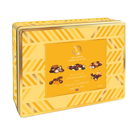 Walkers Chocolate of London Choc Nuts & Fruits Assortment Gold Tin 600g
