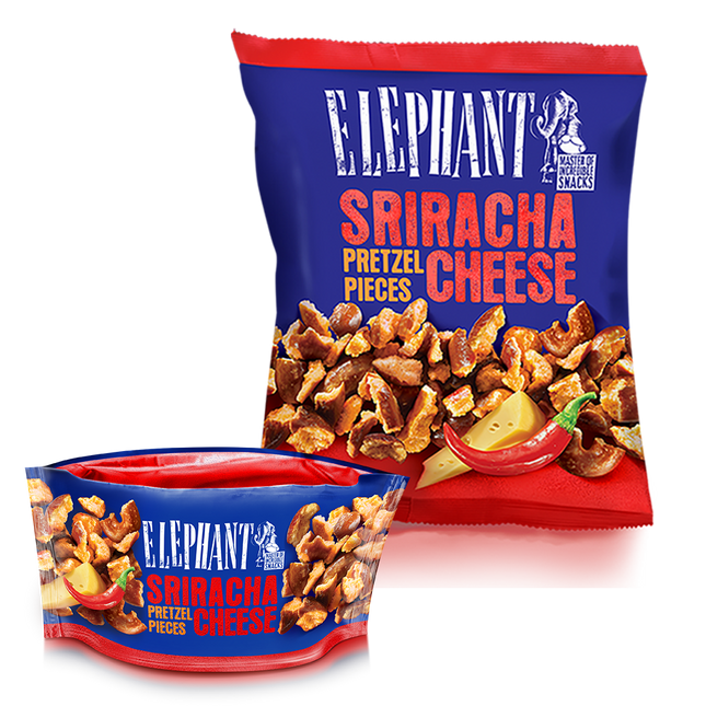 Elephant Pretzel Pieces Sriracha Cheese 75G