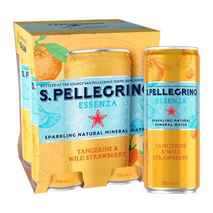 San Pellegrino Essenza Multipack Tangerine & Strawberry Can 4 x 33cl