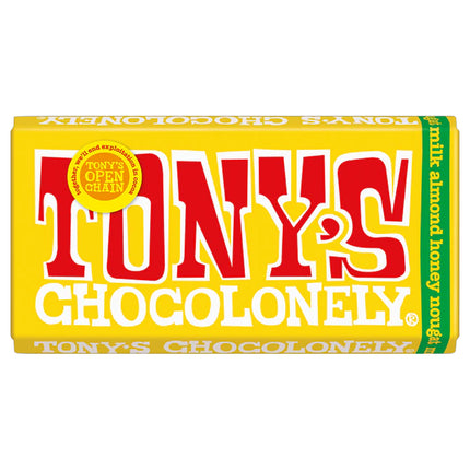 Tony's Chocolonely Milk Chocolate 32% Almond Honey and Nougat 180g