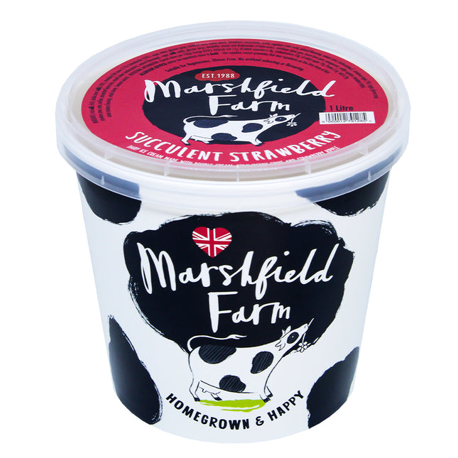 Marshfield Farm Real Dairy Ice Cream Succulent Strawberry 1l