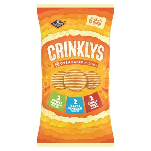 Jacob's Crinklys Variety Baked Snacks Multipack 6 x 23g