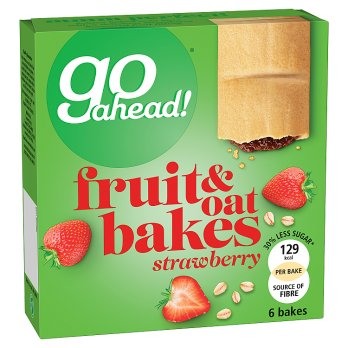 McVitie's Go Ahead Strawberry Fruit and Oat Bakes Snack Bars Multipack 6 x 35g