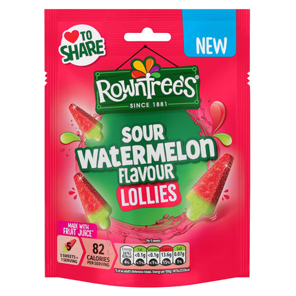 Rowntree's Sour Watermelon Lollies Pouch 130g