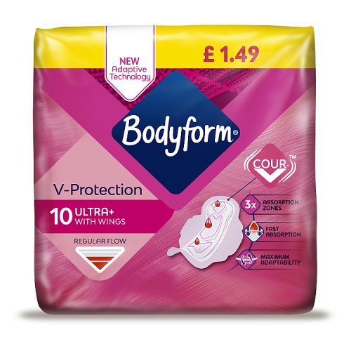 Bodyform Towels Ultra + Wings C&C PMP £1.49 4x 10s