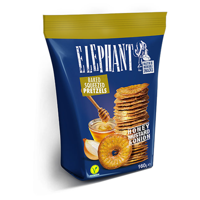 Elephant Squeezed Pretzels with Honey Mustard and Onion 160g